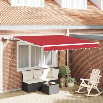 Tenda retrattile Rosso 350 x 250 cm Tessuto e Alluminio