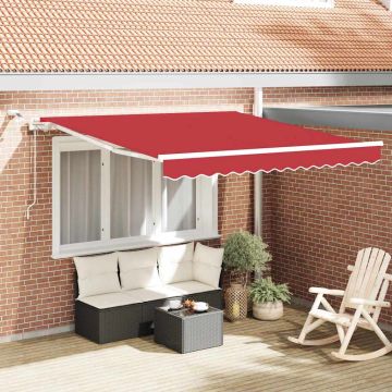 Tenda retrattile Rosso 350 x 250 cm Poliestere