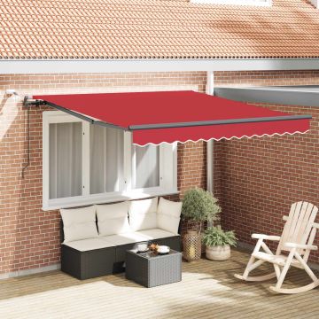 Tenda retrattile Rosso 350 x 250 cm Poliestere