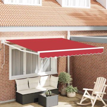 Tenda retrattile Rosso 350 x 250 cm Poliestere e Metallo