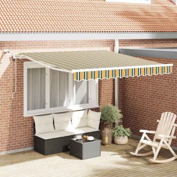 Tenda retrattile Verde e Giallo 350 x 250 cm Poliestere