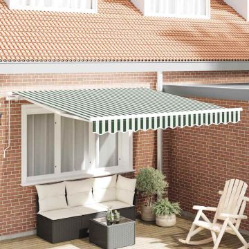Tenda retrattile Verde e Bianco 350 x 250 cm