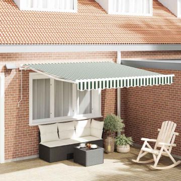 Tenda retrattile Verde e Bianco 350 x 250 cm