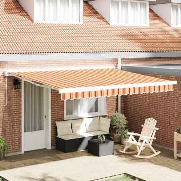 Tenda retrattile Giallo e Rosso 400 × 300 cm Tessuto e Metallo