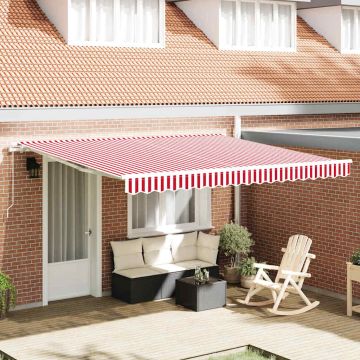 Tenda retrattile Rosso e Bianco 400 × 300 cm