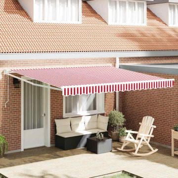 Tenda retrattile Rosso e Bianco 400 × 300 cm