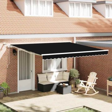 Tenda retrattile Nero 400 × 300 cm Poliestere