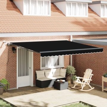 Tenda retrattile Nero 400 × 300 cm Poliestere
