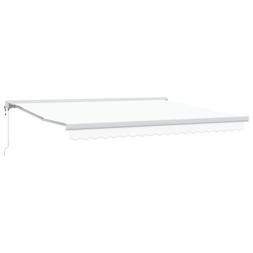 Tenda retrattile Bianco 400 × 300 cm Tessuto e Metallo