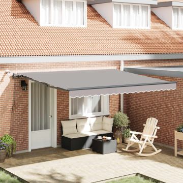 Tenda retrattile Grigio Chiaro 400 × 300 cm Poliestere
