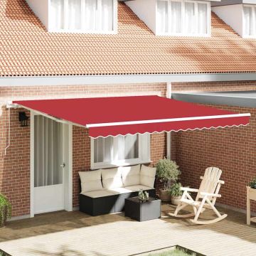 Tenda retrattile Rosso 400 × 300 cm Poliestere e Alluminio