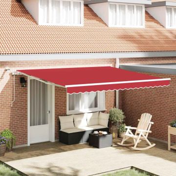 Tenda retrattile Rosso 400 × 300 cm Poliestere