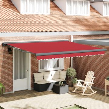 Tenda retrattile Rosso 400 x 300 x 165 cm Tessuto e Metallo