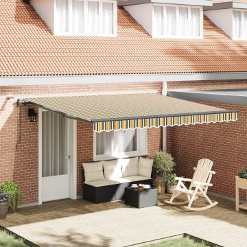 Tenda retrattile Verde e giallo 400 × 300 cm Poliestere