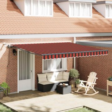 Tenda retrattile arancione e marrone 400 × 350 cm Poliestere