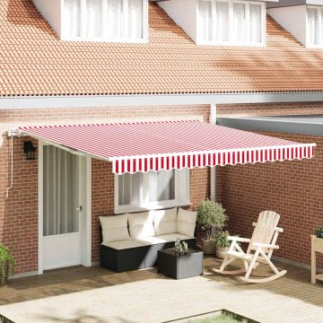 Tenda retrattile Rosso e Bianco 400 × 350 cm