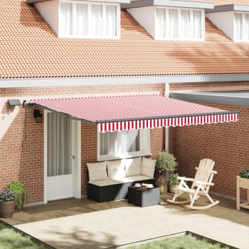 Tenda retrattile Rosso e Bianco 400 × 350 cm