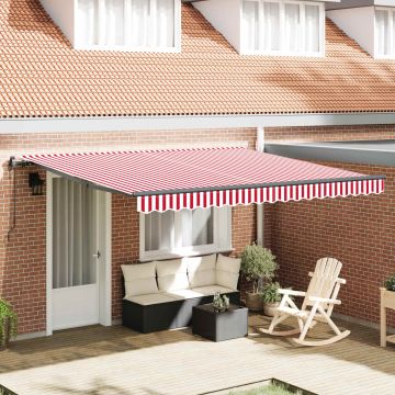 Tenda retrattile Rosso e Bianco 400 × 350 cm