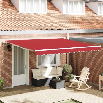 Tenda retrattile Rosso 400 × 350 cm Tessuto e Alluminio