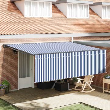Tenda retrattile Blu e Bianco 400 × 300 cm