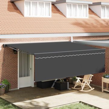 Tenda retrattile Antracite 450 × 300 cm Poliestere e Alluminio