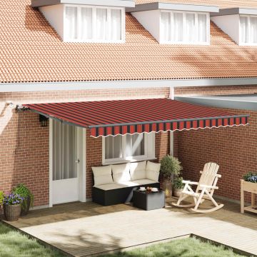 Tenda retrattile arancione e marrone 450 × 300 cm Poliestere