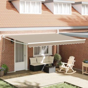 Tenda retrattile Beige 450 x 300 x 165 cm Poliestere e Metallo