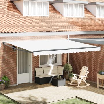 Tenda retrattile Bianco 450 x 300 x 165 cm Poliestere e Metallo
