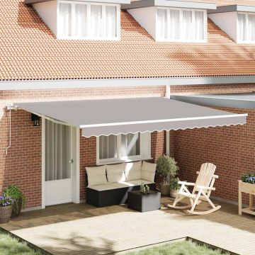 Tenda retrattile Grigio Chiaro 450 × 300 cm Tessuto e Alluminio