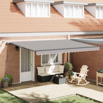 Tenda retrattile Grigio Chiaro 450 × 300 cm Poliestere