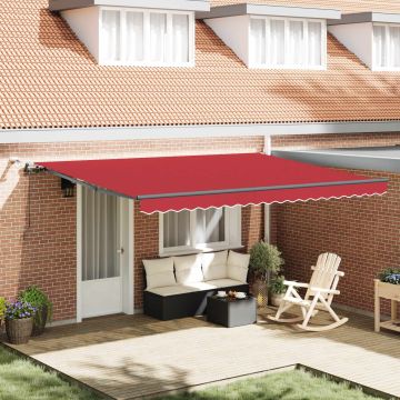 Tenda retrattile Rosso 450 × 300 cm Poliestere