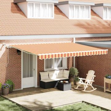 Tenda retrattile Giallo e Arancione 450 × 350 cm Poliestere