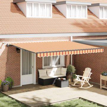 Tenda retrattile Giallo e Arancione 450 × 350 cm Poliestere
