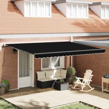 Tenda retrattile Nero 450 × 350 cm Tessuto e Alluminio