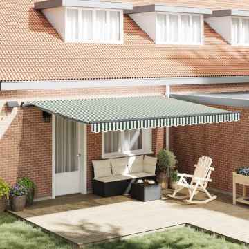 Tenda retrattile Verde e Bianco 450 × 350 cm