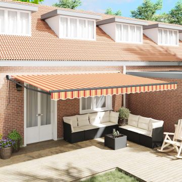 Tenda retrattile Crema 500 x 300 x 165 cm Poliestere e Metallo