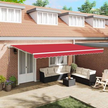 Tenda retrattile Rosso 500 × 300 cm Poliestere