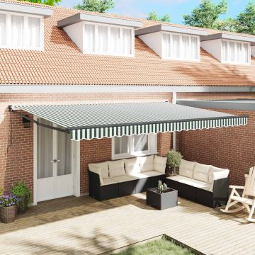 Tenda retrattile Verde 500 × 300 cm 100% Poliestere e Alluminio