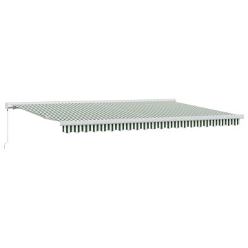 Tenda retrattile Verde e Bianco 500 × 300 cm Tela e Alluminio