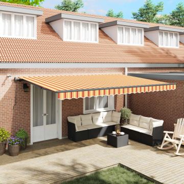 Tenda retrattile Giallo e Arancione 500 × 350 cm Poliestere