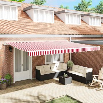 Tenda retrattile Rosso e Bianco 500 × 350 cm