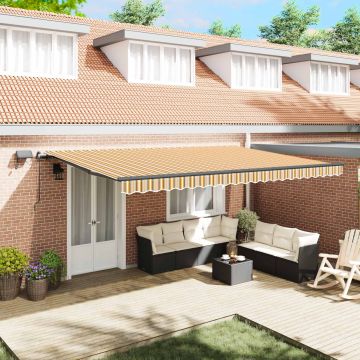Tenda retrattile Multicolore 500 × 350 cm Tessuto e Alluminio
