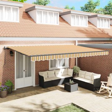 Tenda retrattile Multicolore 500 × 350 cm Tessuto e Alluminio