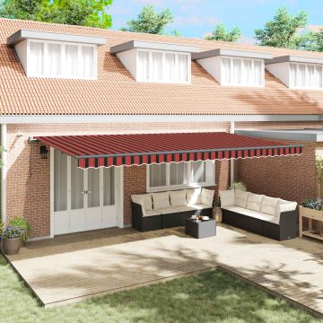 Tenda retrattile arancione e marrone 600 × 300 cm Poliestere