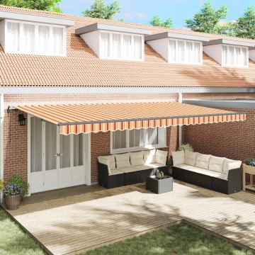 Tenda retrattile Giallo e Arancione 600 × 300 cm