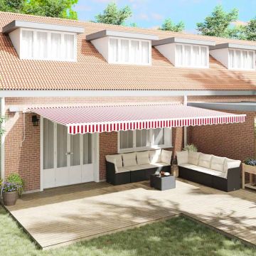 Tenda retrattile Rosso e Bianco 600 × 300 cm