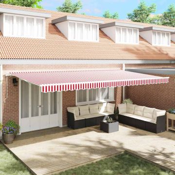 Tenda retrattile Rosso e Bianco 600 × 300 cm
