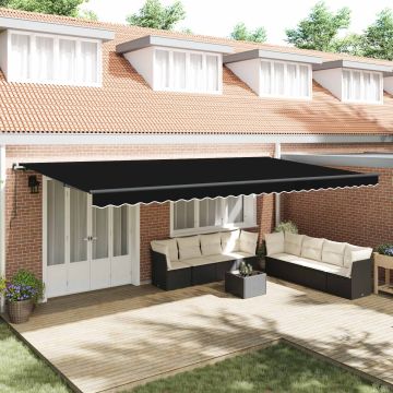 Tenda retrattile Nero 600 × 300 cm Poliestere e Alluminio