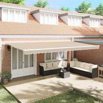 Tenda retrattile Beige 600 × 300 cm Poliestere e Alluminio