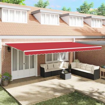 Tenda retrattile Rosso 600 × 300 cm Tessuto e Alluminio